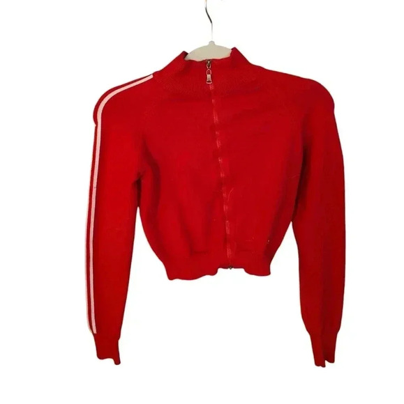 Motel Lennon Zip Up Jacket in Red with White Side Stripes$78.00 - Picture 3 of 5